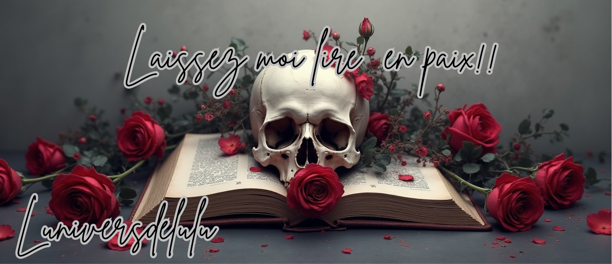 Mug Dark Romance – Tête de Mort & Roses Rouges • “Laissez-moi lire en paix” • Tasse personnalisable