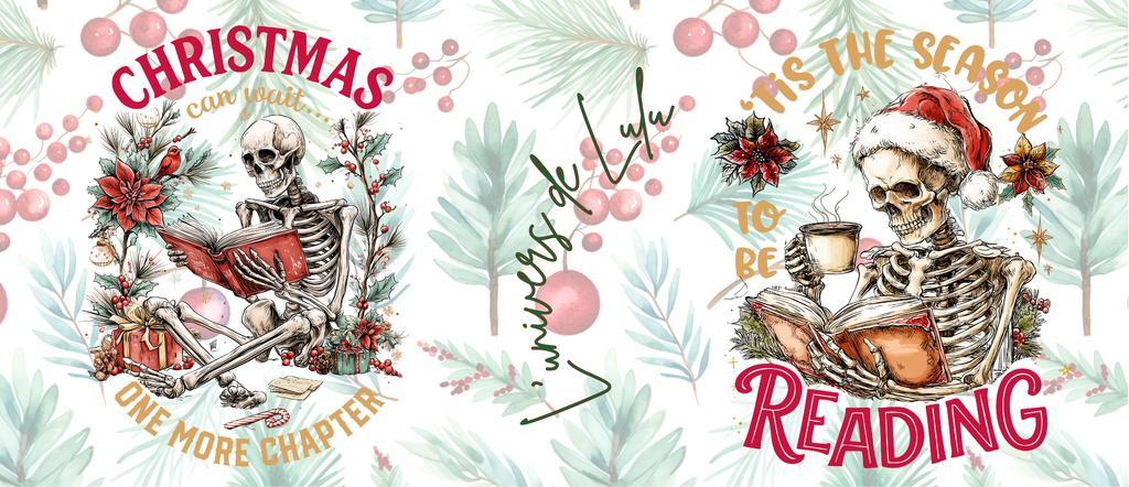 Mug de Noël , Squelette lecteur, “Encore un chapitre” – Cadeau original pour lecteur de dark romance– Mug livre
