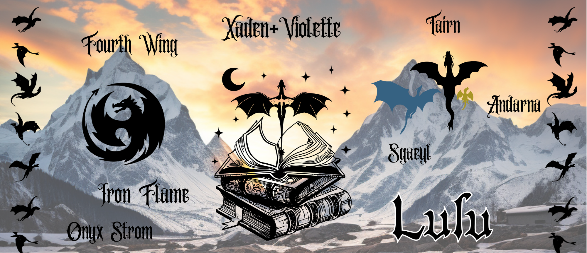 Collection de Mugs Fantasy – Inspirée de la saga Empyrean :Fourth Wing, Iron Flame & Onyx Storm